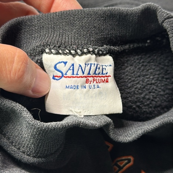 Vintage Santee Arctic Cat Tuff Cat Snowmobile Black Sweatshirt Size Kids Medium - Picture 7 of 13